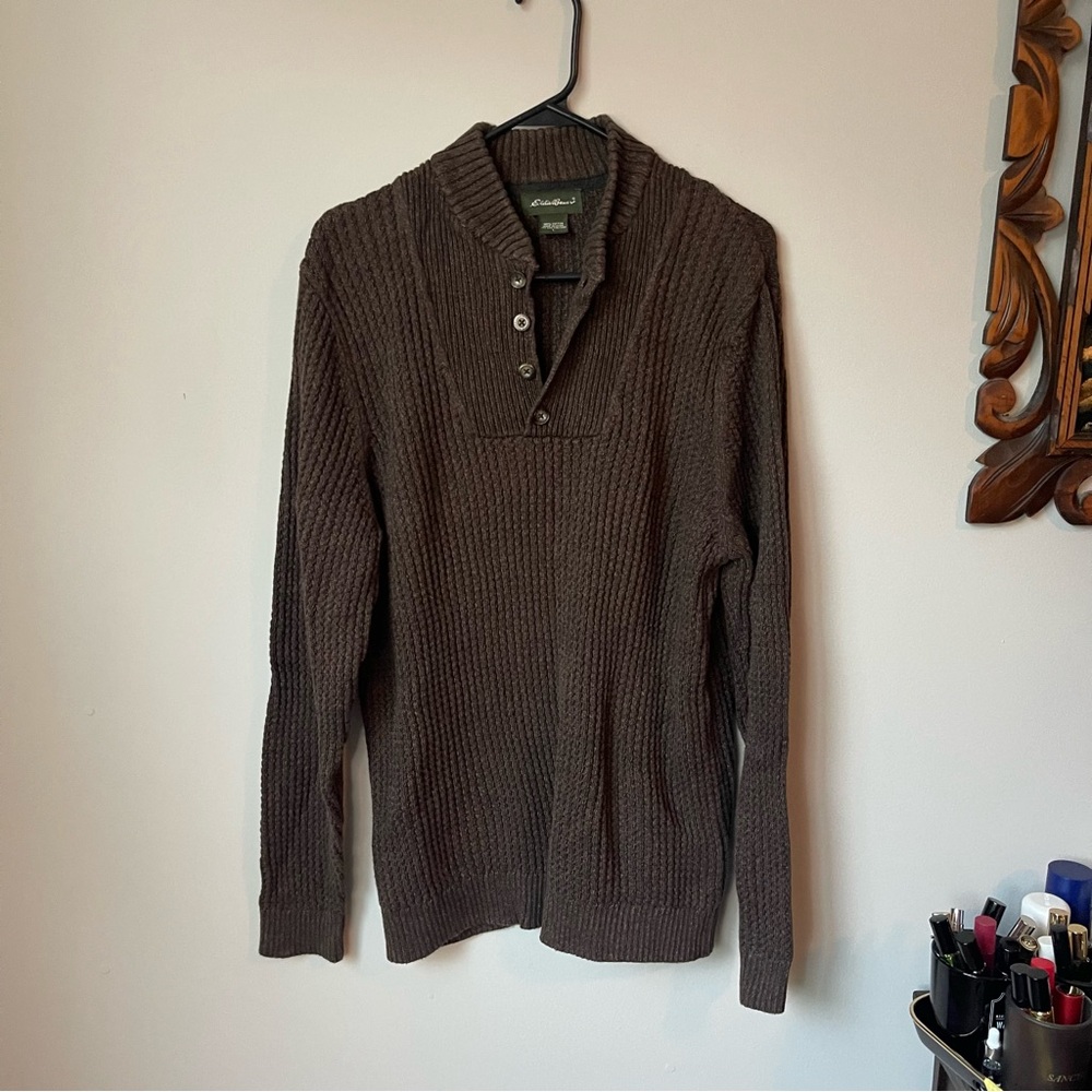 Eddie Bauer Sweater L quarter button